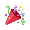 Party popper cartoon animated emoji