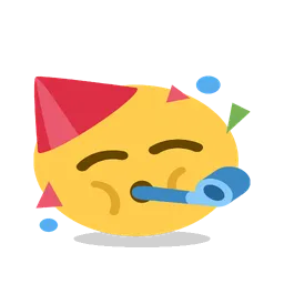 Partying face animated emoji