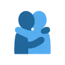 People hugging cartoon animated emoji