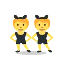 People with bunny ears cartoon animated emoji