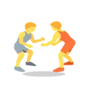 People wrestling cartoon animated emoji