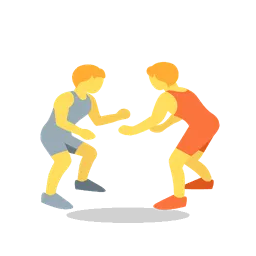 People wrestling animated emoji