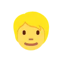Person: blond hair cartoon animated emoji