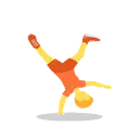 Person cartwheeling cartoon animated emoji