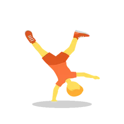 Person cartwheeling animated emoji
