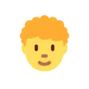 Person: curly hair cartoon animated emoji