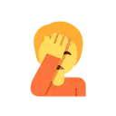 Person facepalming cartoon animated emoji