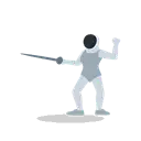 Person fencing cartoon animated emoji