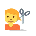 Person getting haircut cartoon animated emoji