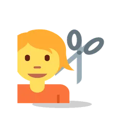 Person getting haircut animated emoji