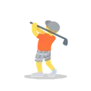 Person golfing cartoon animated emoji