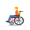 Person in manual wheelchair cartoon animated emoji