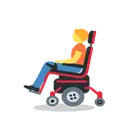 Person in motorized wheelchair cartoon animated emoji