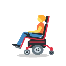 Person in motorized wheelchair animated emoji
