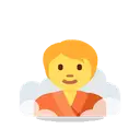 Person in steamy room cartoon animated emoji
