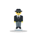 Person in suit levitating cartoon animated emoji