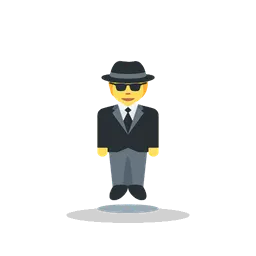 Person in suit levitating animated emoji