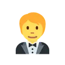 Person in tuxedo cartoon animated emoji