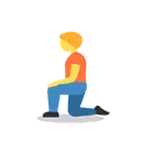 Person kneeling cartoon animated emoji