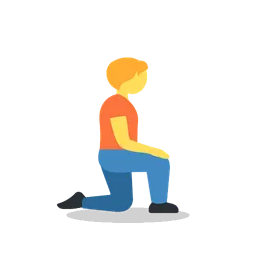 Person kneeling facing right animated emoji