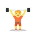 Person lifting weights cartoon animated emoji