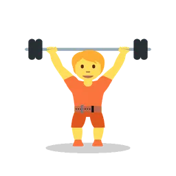 Person lifting weights animated emoji