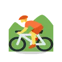 Person mountain biking cartoon animated emoji