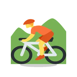 Person mountain biking animated emoji