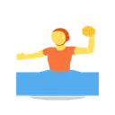 Person playing water polo cartoon animated emoji