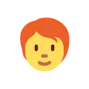 Person: red hair cartoon animated emoji