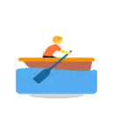 Person rowing boat cartoon animated emoji