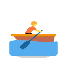 Person rowing boat animated emoji