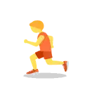 Person running cartoon animated emoji