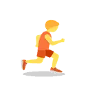 Person running facing right cartoon animated emoji