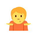 Person shrugging cartoon animated emoji