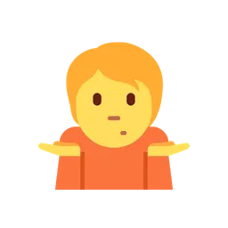 Person shrugging animated emoji