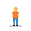 Person standing cartoon animated emoji
