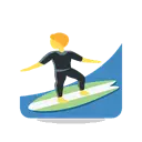 Person surfing cartoon animated emoji