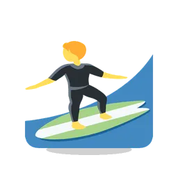 Person surfing animated emoji