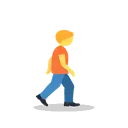 Person walking facing right cartoon animated emoji