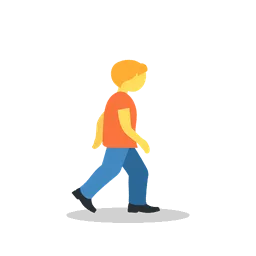 Person walking facing right animated emoji