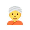 Person wearing turban cartoon animated emoji