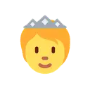 Person with crown cartoon animated emoji