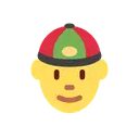 Person with skullcap cartoon animated emoji