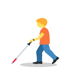 Person with white cane animated emoji