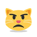 Pouting cat cartoon animated emoji
