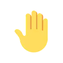 Raised back of hand cartoon animated emoji