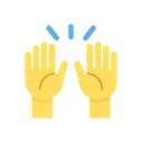 Raising hands cartoon animated emoji
