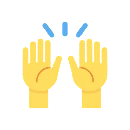Raising hands animated emoji