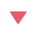 Red triangle pointed down cartoon animated emoji